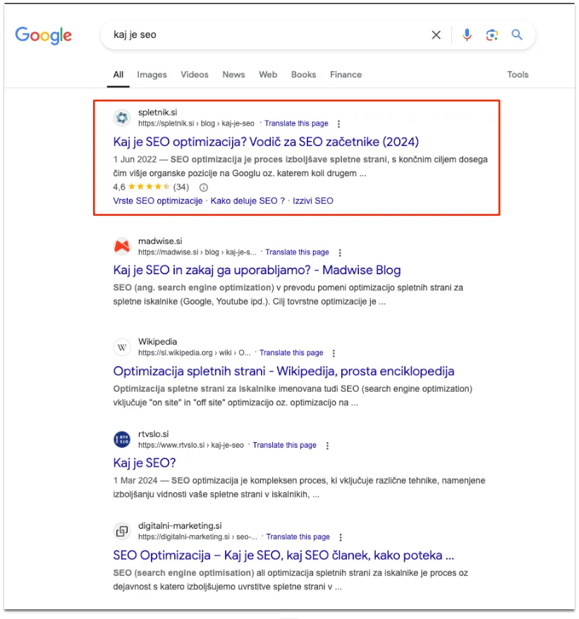 optimizacija spletnih strani